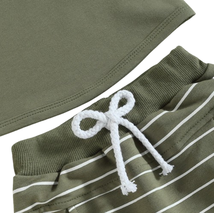 The Anthony - Baby Boy Casual Sleeveless Pocket Tank Tops + Striped Pocket Shorts