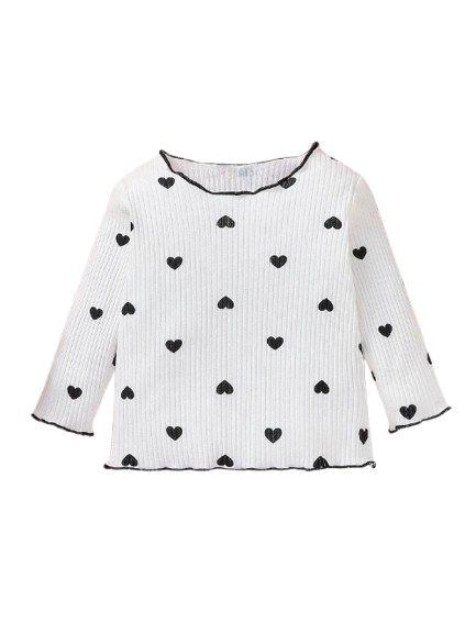 The Amari - Baby Girl Heart Print Long Sleeve Pajamas Outfit