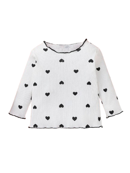 The Amari - Baby Girl Heart Print Long Sleeve Pajamas Outfit