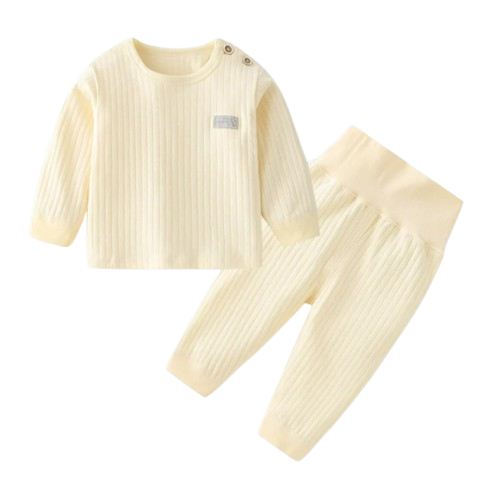 The Adriana - Baby Girl Solid Colour Thermal Pajama Sets