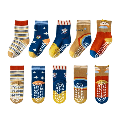 The Ace - Baby Unisex 5pairs Non-slip Floor Socks