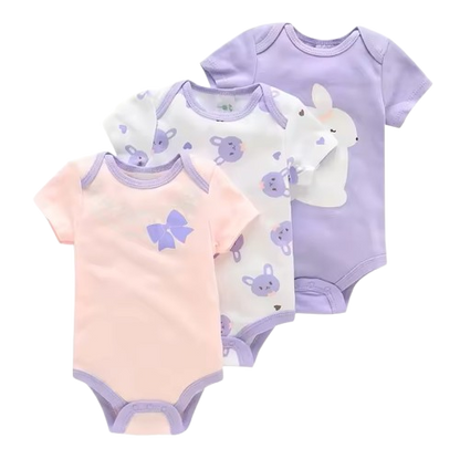 The Bella - Baby Unisex 3pcs Cartoon Print Rompers