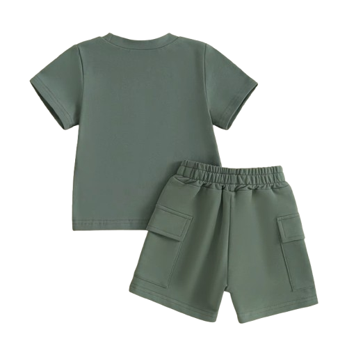 The Adam - Baby Boy Short Sleeve Crew Neck Shirt & Elastic Waist Shorts