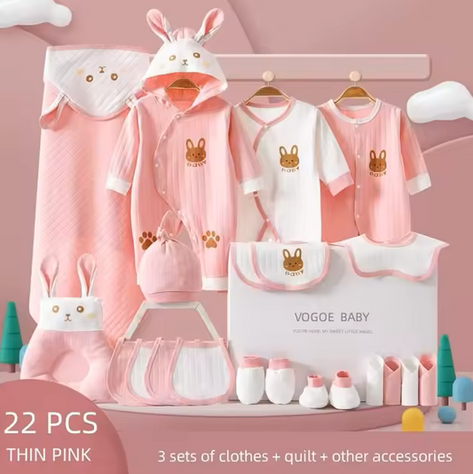 The Carey - Newborn Baby Unisex Pink Gift Set