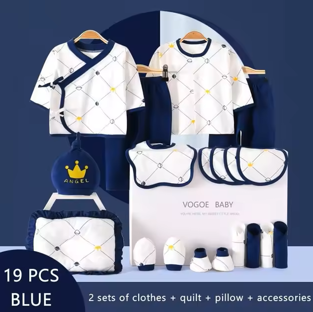 The Rene - Newborn Baby Unisex Blue Gift Set