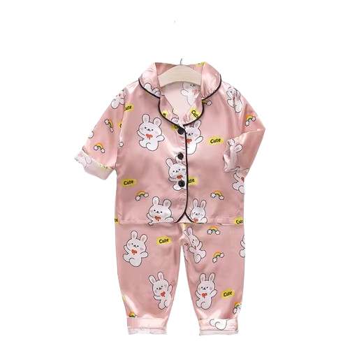 The Jodie - Baby Unisex Cute Print Pajamas Set - Cute White Rabbit Print