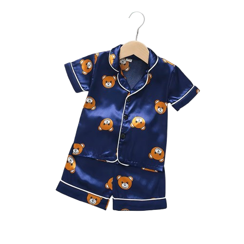 The Michel - Baby Unisex Cute Print Pajamas Set - Navy Blue