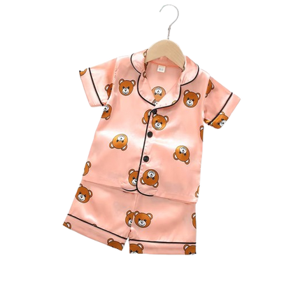 The Michel - Baby Unisex Cute Print Pajamas Set - Pink