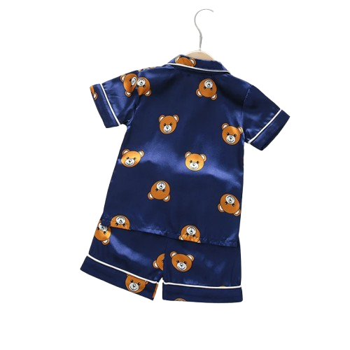 The Michel - Baby Unisex Cute Print Pajamas Set - Navy Blue