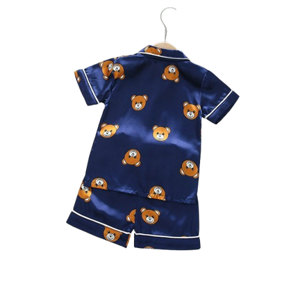 The Michel - Baby Unisex Cute Print Pajamas Set - Navy Blue