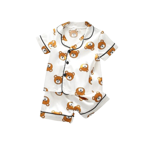 The Michel - Baby Unisex Cute Print Pajamas Set - Beige