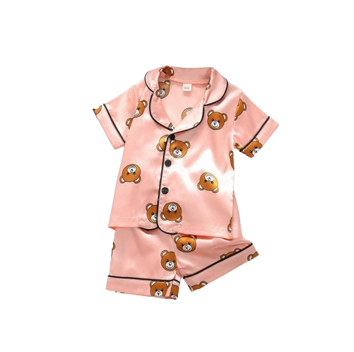 The Michel - Baby Unisex Cute Print Pajamas Set - Pink