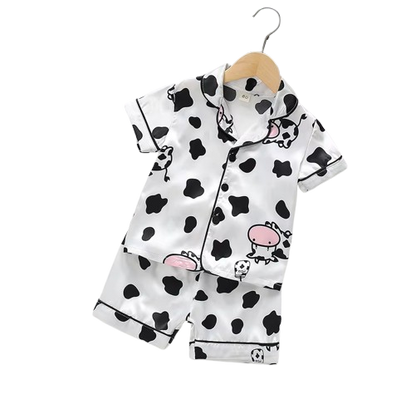 The Gale - Baby Unisex Cute Print Pajamas Set - Cow Print