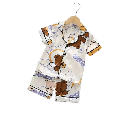 The Gale - Baby Unisex Cute Print Pajamas Set - Bear Angel Print