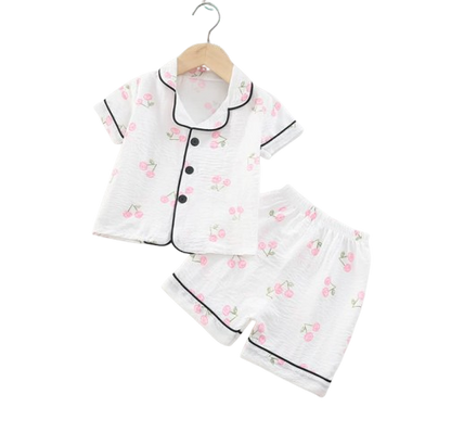 The Adhara - Baby Unisex Cute Print Pajamas Set - Cherry Print