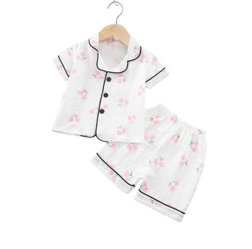 The Adhara - Baby Unisex Cute Print Pajamas Set - Cherry Print