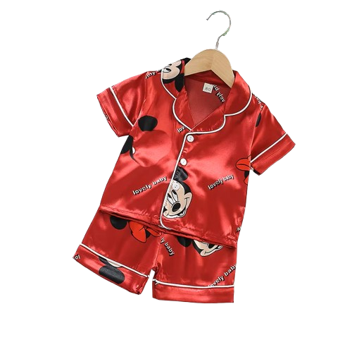 The Dana - Baby Unisex Cute Red Mickey Mouse Print Pajamas Set