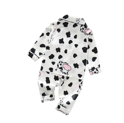 The Maeve - Baby Girl Cute Print Pajamas Set - Cow Print