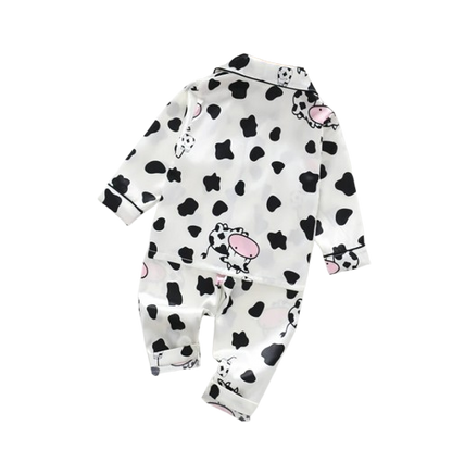 The Maeve - Baby Girl Cute Print Pajamas Set - Cow Print