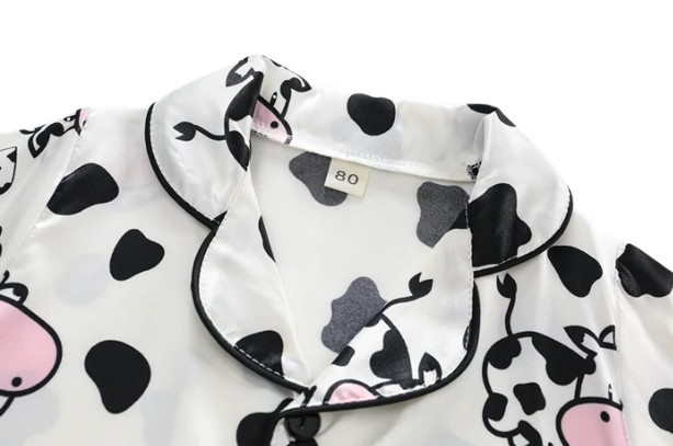 The Maeve - Baby Girl Cute Print Pajamas Set - Cow Print