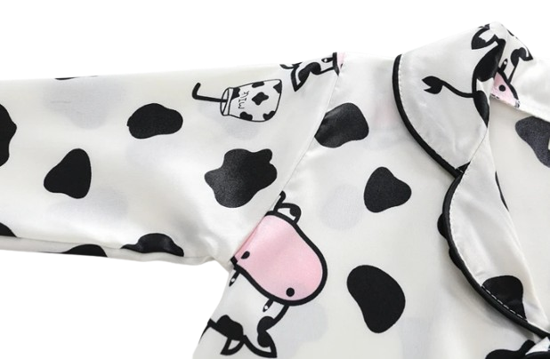 The Maeve - Baby Girl Cute Print Pajamas Set - Cow Print