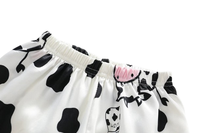 The Maeve - Baby Girl Cute Print Pajamas Set - Cow Print