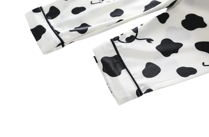 The Maeve - Baby Girl Cute Print Pajamas Set - Cow Print