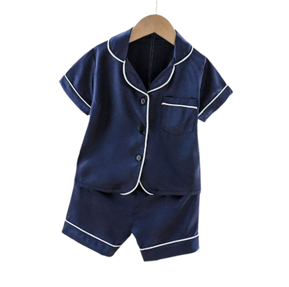 The Kim - Baby Unisex Cute Plain Navy Blue Colour Pajamas Set