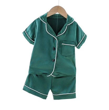 The Kim - Baby Unisex Cute Plain Green Colour Pajamas Set