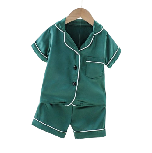 The Kim - Baby Unisex Cute Plain Green Colour Pajamas Set