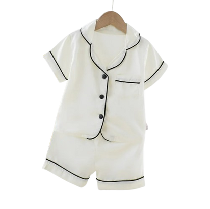 The Kim - Baby Unisex Cute Plain White Colour Pajamas Set