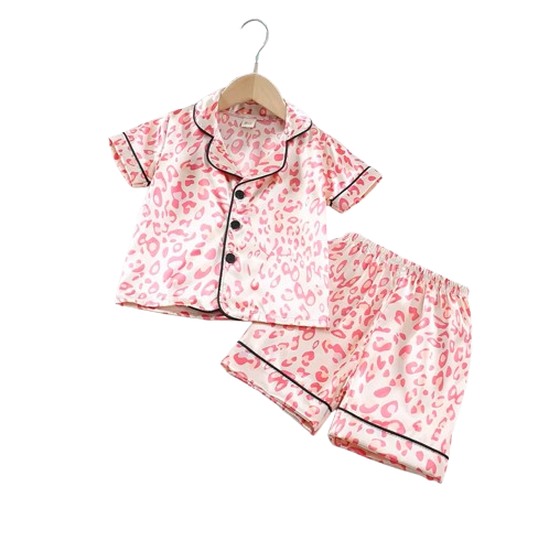 The Eloise - Baby Girl Cute Print Pajamas Set - Pink Print