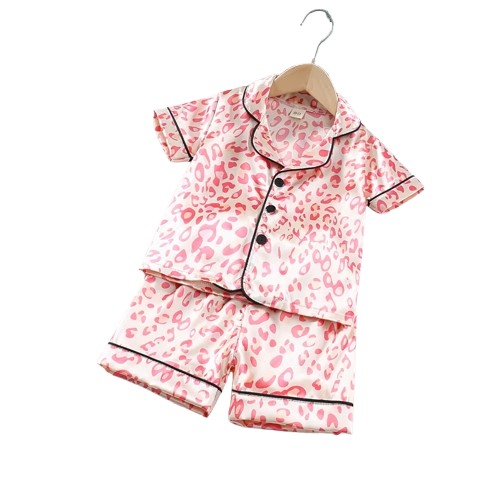 The Eloise - Baby Girl Cute Print Pajamas Set - Pink Print