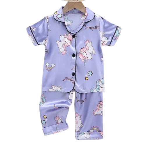 The Clara - Baby Girl Purple Unicorn Print Cartoon Pajamas