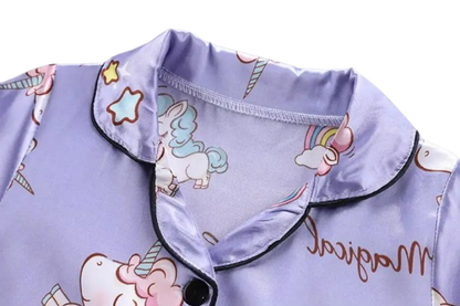 The Clara - Baby Girl Purple Unicorn Print Cartoon Pajamas