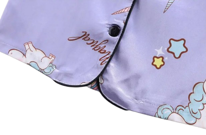 The Clara - Baby Girl Purple Unicorn Print Cartoon Pajamas