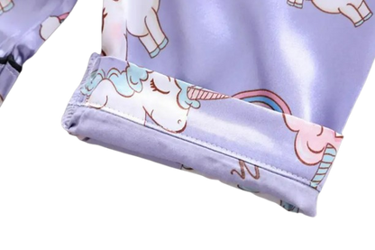 The Clara - Baby Girl Purple Unicorn Print Cartoon Pajamas