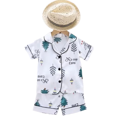 The Adrian - Baby Unisex White Silk Short-Sleeved Pajamas