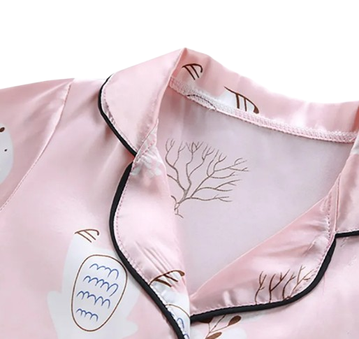 The Adrian - Baby Unisex Pink Silk Short-Sleeved Pajamas