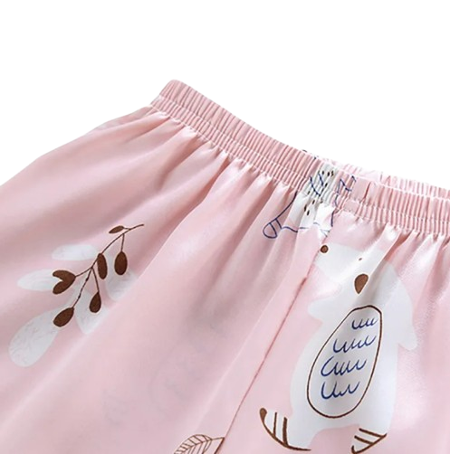 The Adrian - Baby Unisex Pink Silk Short-Sleeved Pajamas