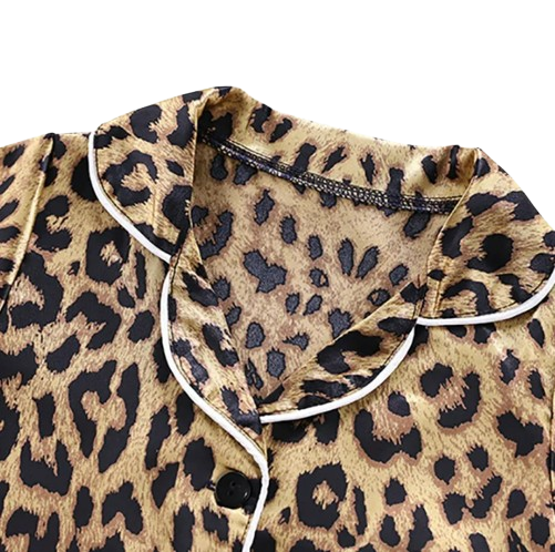 The Adrian - Baby Unisex Leopard Silk Short-Sleeved Pajamas