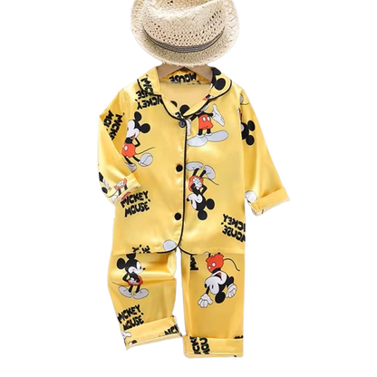 The Aziel - Baby Disney Yellow Mickey Mouse Print Pajamas Set