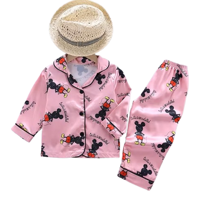 The Aziel - Baby Disney Pink Mickey Mouse Print Pajamas Set