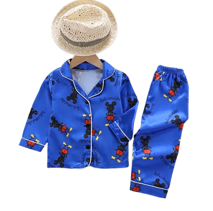 The Aziel - Baby Disney Blue Mickey Mouse Print Pajamas Set