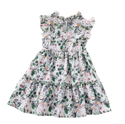 The Amelia - Baby Girl Daily Dress Flowers Print Sleeveless Retro Style