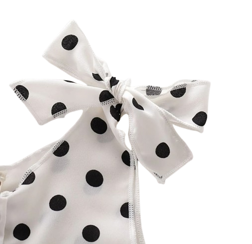 The Hazel - Baby Girl Polka Dot Sleeveless Button Dress