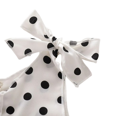 The Hazel - Baby Girl Polka Dot Sleeveless Button Dress