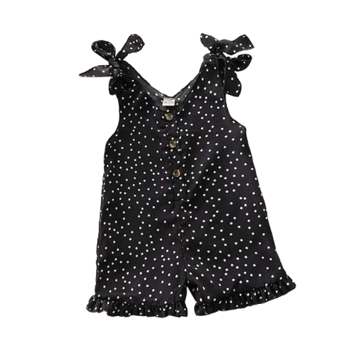 The Hazel - Baby Girl Polka Dot Sleeveless Button Dress