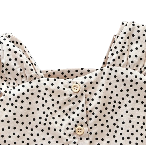 The Aria - Baby Girl Sleeveless Polka Dot Tops + Shorts