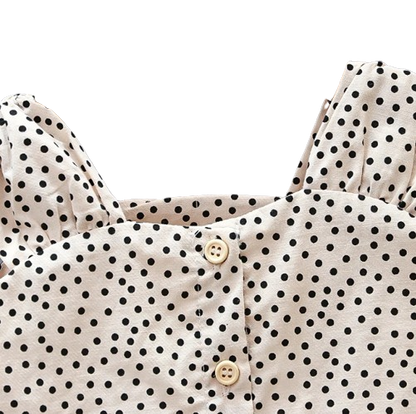 The Aria - Baby Girl Sleeveless Polka Dot Tops + Shorts